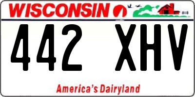 WI license plate 442XHV