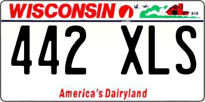 WI license plate 442XLS