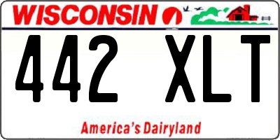 WI license plate 442XLT