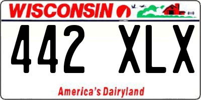WI license plate 442XLX