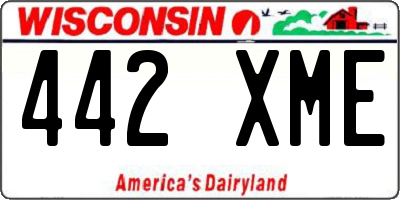 WI license plate 442XME