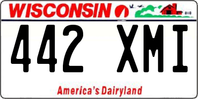 WI license plate 442XMI