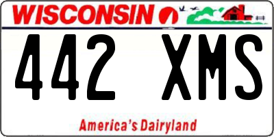 WI license plate 442XMS