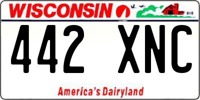 WI license plate 442XNC