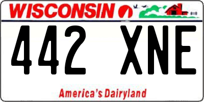 WI license plate 442XNE
