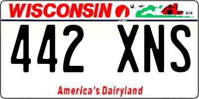 WI license plate 442XNS