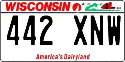 WI license plate 442XNW