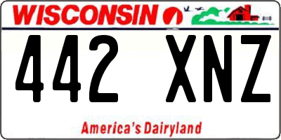 WI license plate 442XNZ