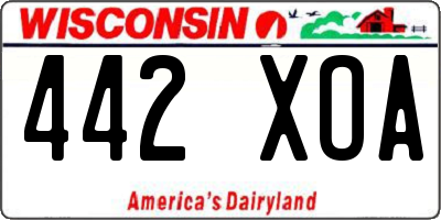 WI license plate 442XOA