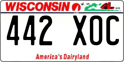 WI license plate 442XOC