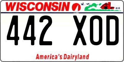 WI license plate 442XOD