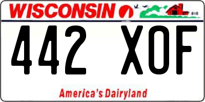WI license plate 442XOF