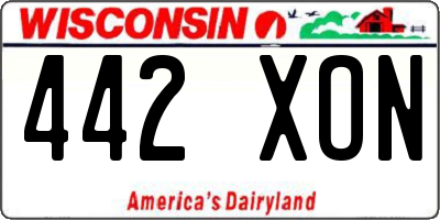 WI license plate 442XON