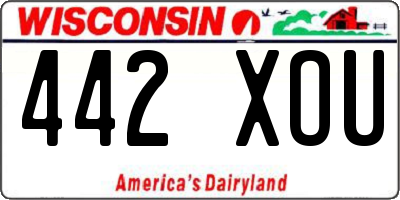 WI license plate 442XOU