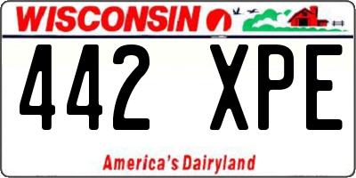 WI license plate 442XPE