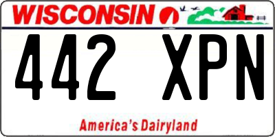 WI license plate 442XPN