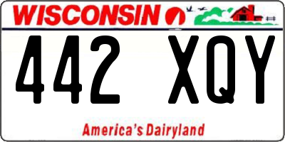 WI license plate 442XQY