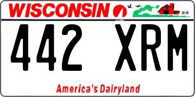 WI license plate 442XRM
