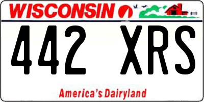 WI license plate 442XRS