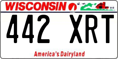 WI license plate 442XRT