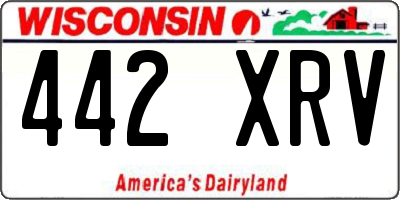 WI license plate 442XRV
