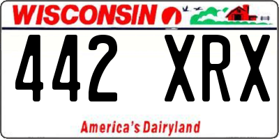 WI license plate 442XRX