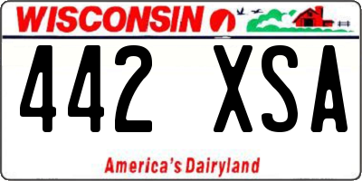 WI license plate 442XSA