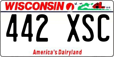 WI license plate 442XSC