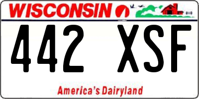 WI license plate 442XSF