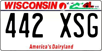 WI license plate 442XSG