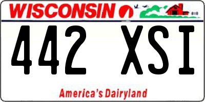 WI license plate 442XSI