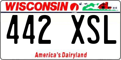 WI license plate 442XSL