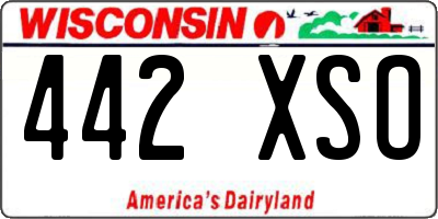 WI license plate 442XSO