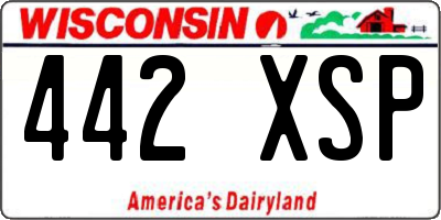 WI license plate 442XSP