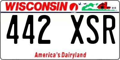 WI license plate 442XSR