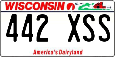 WI license plate 442XSS