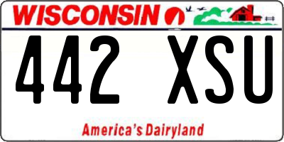 WI license plate 442XSU
