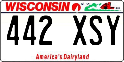 WI license plate 442XSY