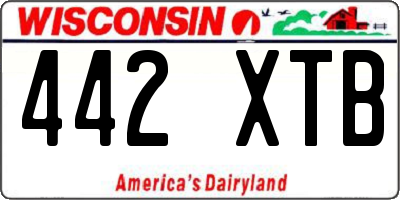 WI license plate 442XTB