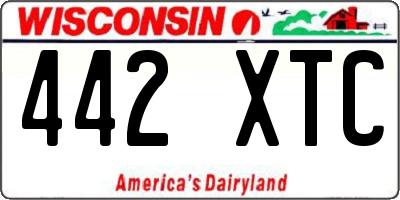 WI license plate 442XTC