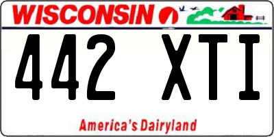 WI license plate 442XTI