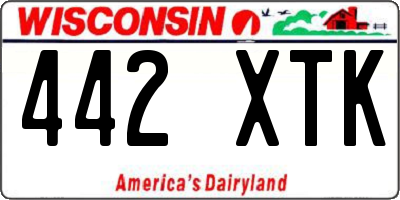 WI license plate 442XTK
