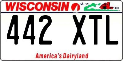 WI license plate 442XTL