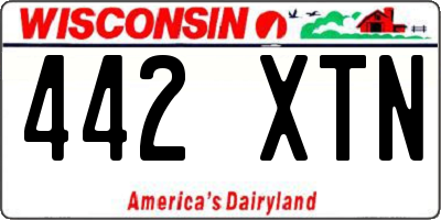 WI license plate 442XTN