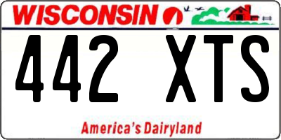 WI license plate 442XTS