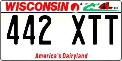 WI license plate 442XTT
