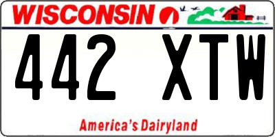 WI license plate 442XTW