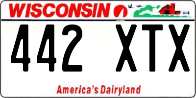 WI license plate 442XTX