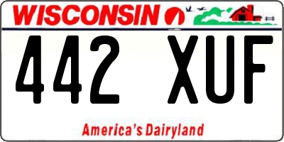WI license plate 442XUF