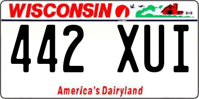 WI license plate 442XUI